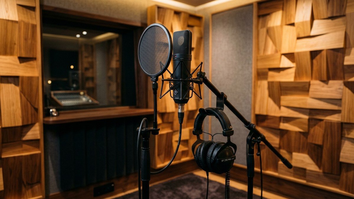 Professional Vocal Recording Session inside Studio Booth at Rhythm Records Jaipur